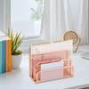 Desk Mail Organizer Metal Mesh Letter Sorter File Organizer with 3 Vertical Upright Compartments for Office Workspace Supplies