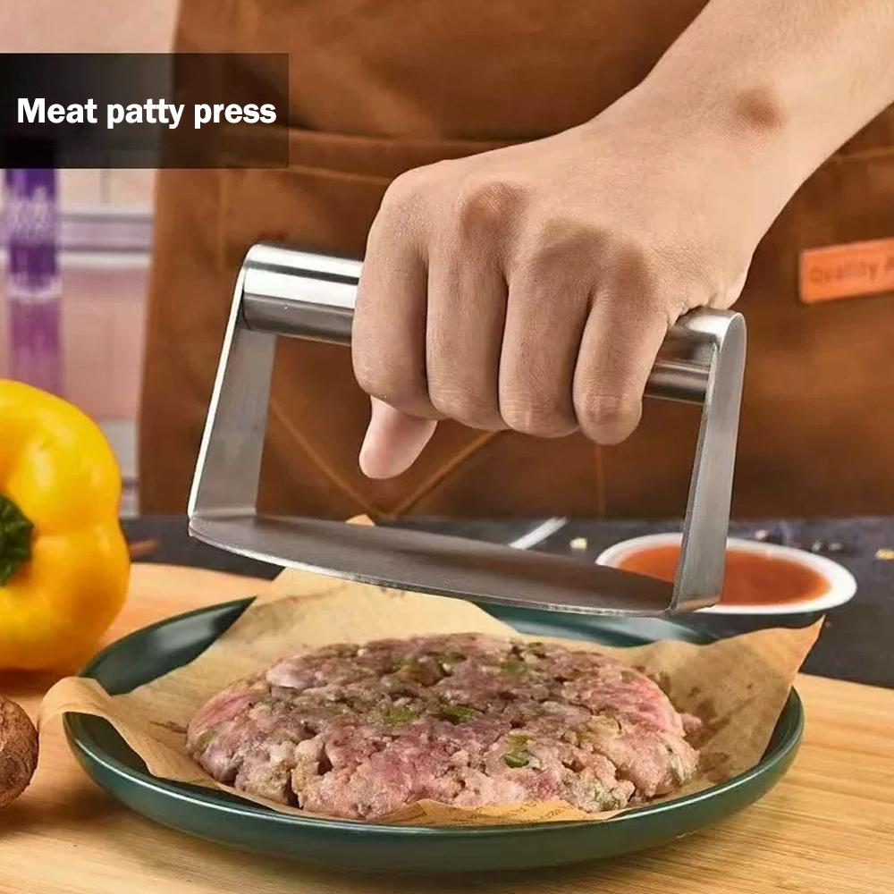 Stainless Steel Smash Burger Press Hamburger Patties Meat Masher Circular Meat Press Mold for Deli Meats Kitchen Accessories