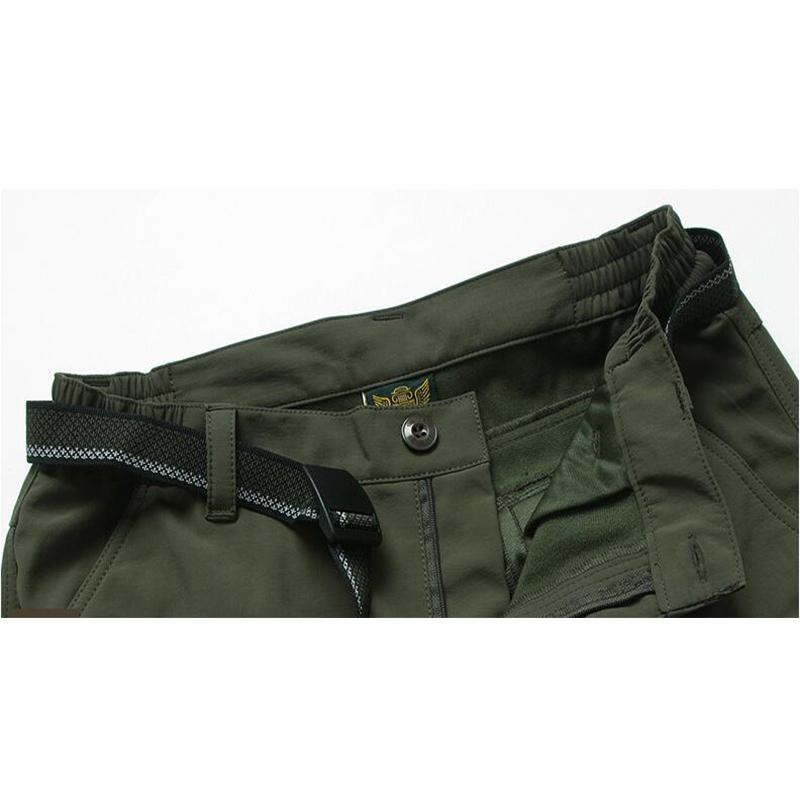 Men's Winter Thick Fleece Warm Stretch Cargo Pants Military SoftShell Waterproof Casual Pants Tactical Trousers Plus Size 4XL