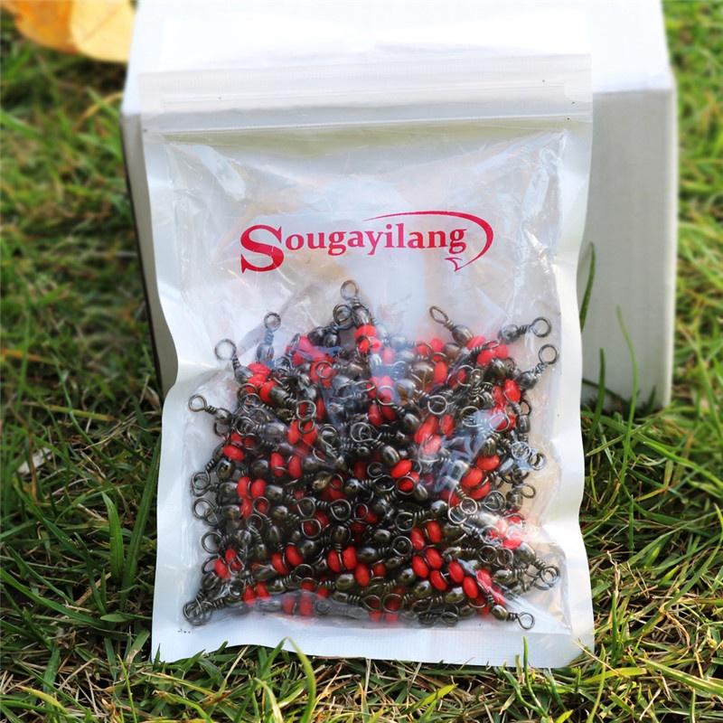 100Pcs String Hook Fishing Rolling Swivel O-Rings Japan Steel Fishing Connector Lure Tackle Tool