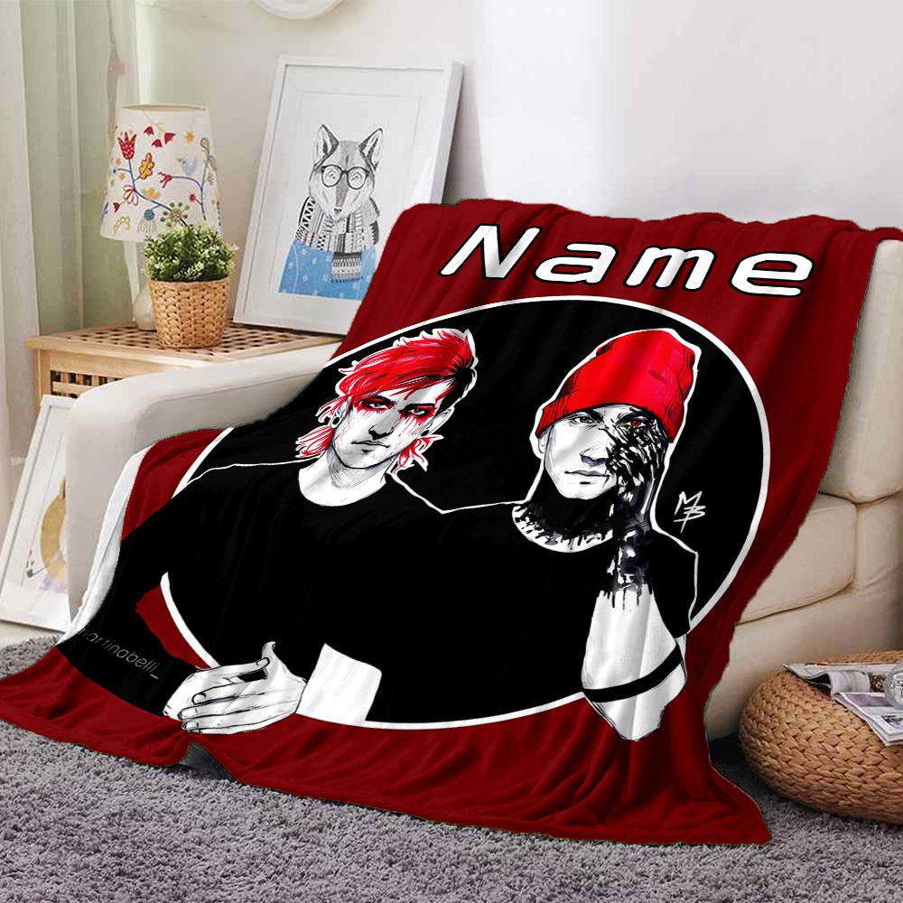Customiz Name Personality twenty one pilots Blanket Soft &Warm Sofa Office Bed Travel Lunch Break Blanket, Gift Suitable All Seasons