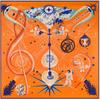 Luxury Brand Shawl Musical Note Angel Print Giant Scarf In 100% Silk Twill Silk Scarf For Women New Headband Square Scarves