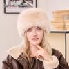 Женская зимняя шерстяная шапка: Толстые, ветрозащитные, теплые, с искусственным мехом лисы, модные универсальные наушники в монгольском стиле.