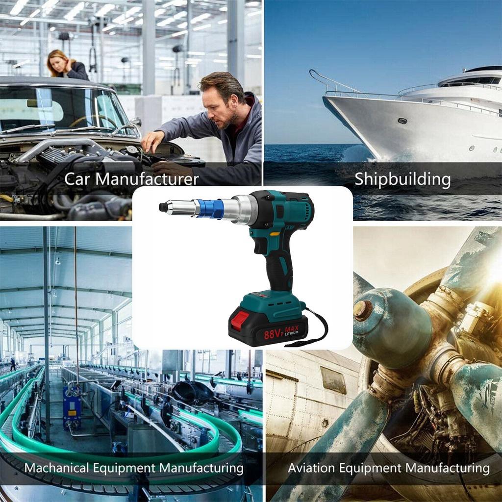 2.4~5.0mm 88VF Brushless Electric Rivet Gun Cordless Drill Insert Automatic Riveting Tool for Makita 18V Battery