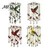 Crystal Bead Wind Chime Graceful Bird Chimes, Chimes for Outside, Metal Three-dimensional Carving Hanging Suncatchers with Pendants Garden Yard Decor