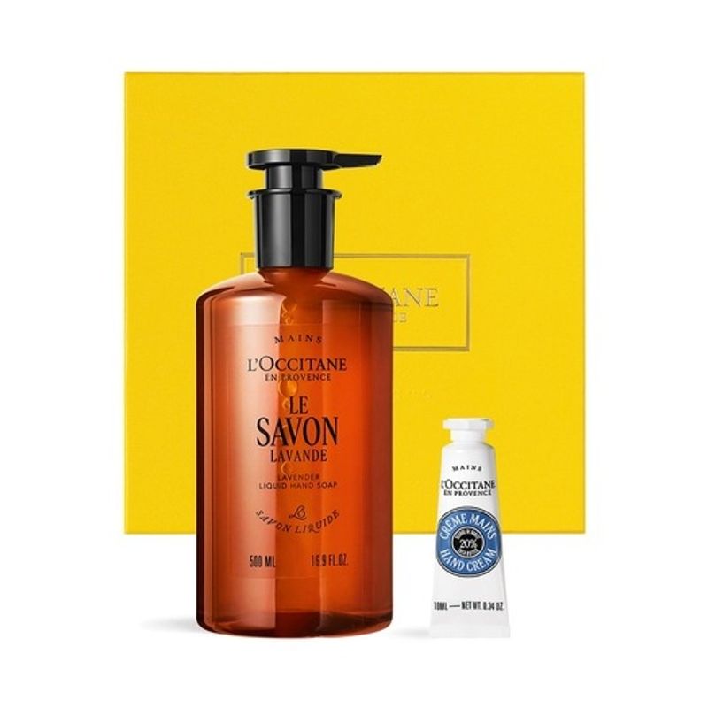 LOCCITANE Shea Lavender Liquid Hand Soap 500ml Set (Carite Confort) (+ Shea Hand Cream 10ml)
