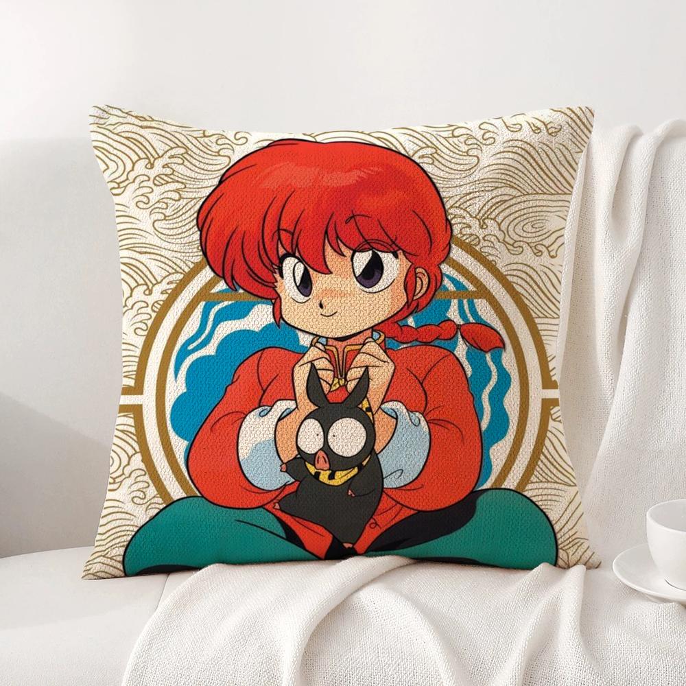 Мультяшная Наволочка-Подушка R-Ranma1 2 Летняя Прохлада Льняная Ткань Двусторонняя Печать Чехол для Подушки Диван Домашний Декор Подарок