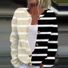 Women's Fashion Casual  Long Sleeve Striped Print Cardigan Jacket Coat