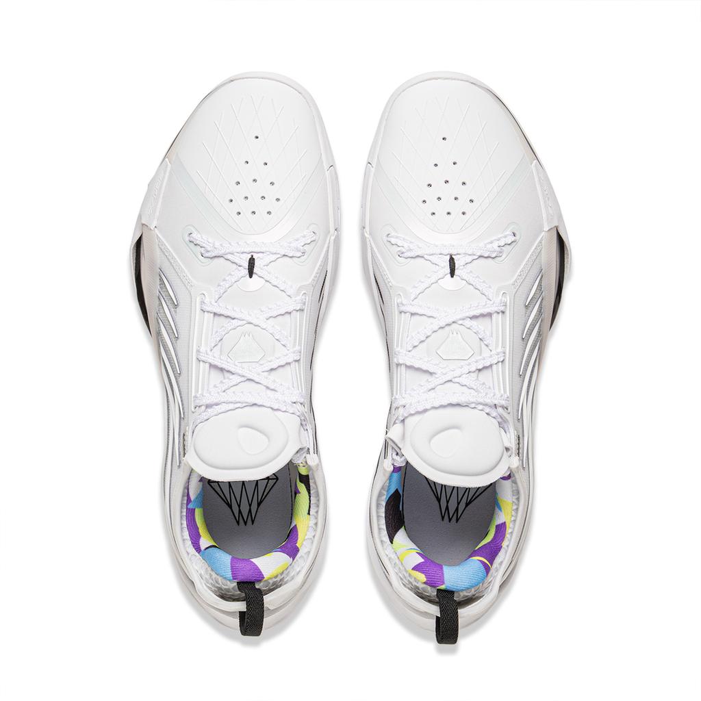 Li Ning Амортизирующие Нескользящие Износостойкие Низкие Баскетбольные Кроссовки Мужские Стандартные Белые ABAV025-5