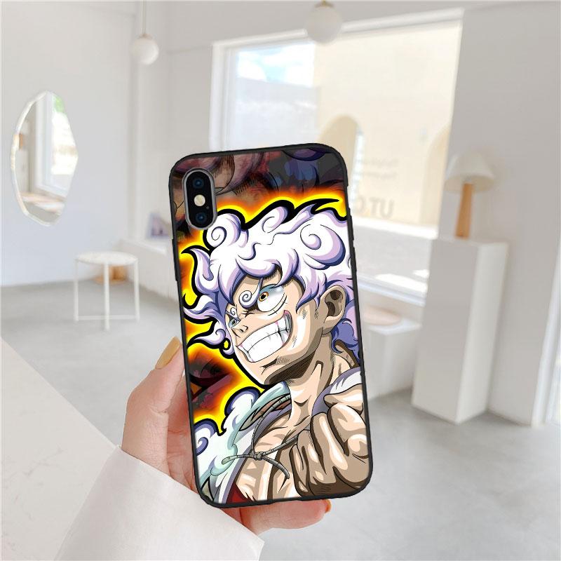 One Piece Luffy Soft Shell Phone Case for iPhone 16 15 14 13 12 Pro Max Plus Mini