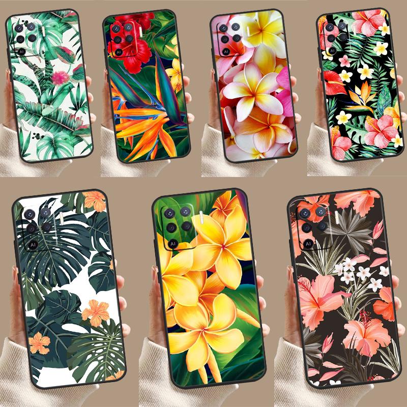 Тропический рай Гавайский цветок Для OPPO A79 A58 A78 A98 A53S A57S A54S A74 A94 A17 A77 A5 A9 A96 A76 A16 A52 A72 A15 Чехол