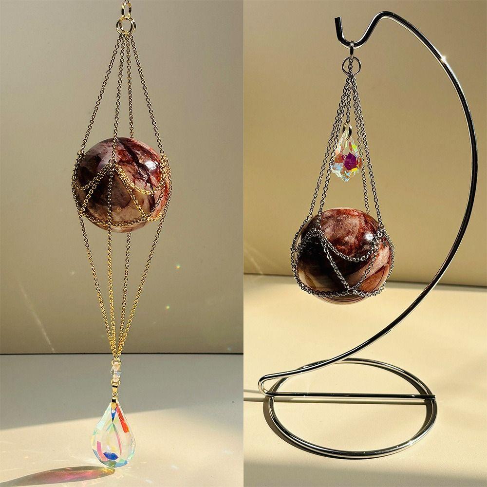 With Display Stand Stone Holder Interchangeable Tabletop Ornament Crystal Holder Cage