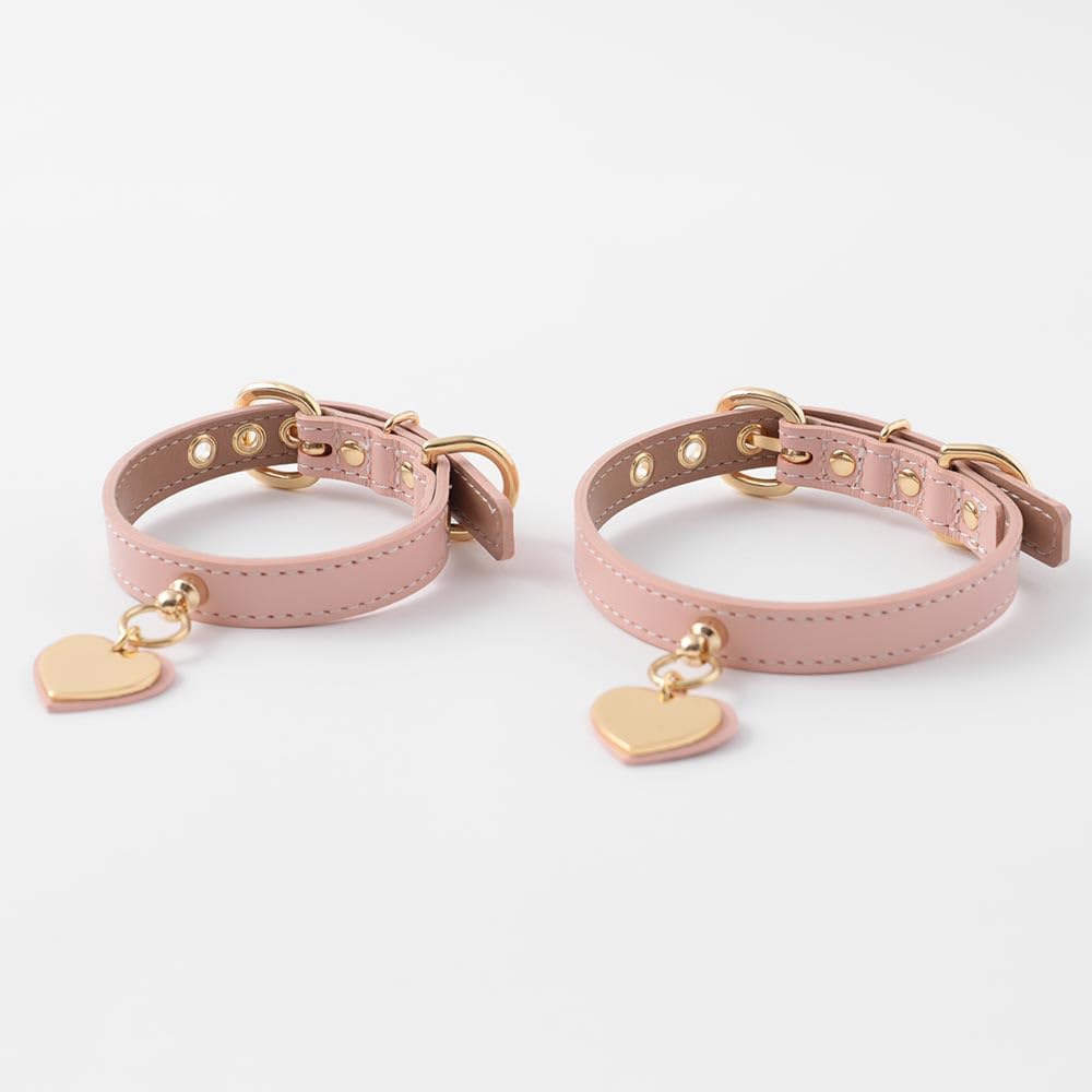 Charm Leather Dog Small Medium Dogs Genuine Cow Adjustable Going Out Monchéri [Heart Collar] Collar, Dogs, (М/Слоновая кость), Кожа, Легкий, Размер,
