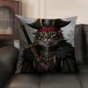 Renaissance Royal Cat Cushion Cover Natural Linen Organic Fabric DoubleSided Printing Sofa Home Decor Gift Pillow Case