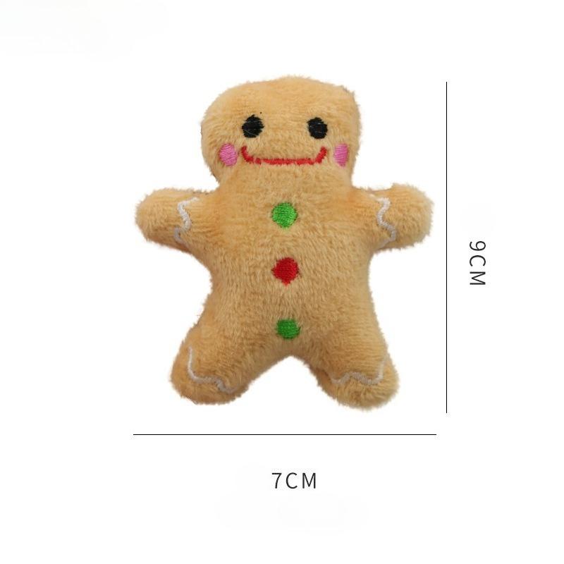 Cat Toys Christmas Elk Gingerbread Man Santa Claus Plush Cat Dogs Toys Interactive Play Cat Toys Self Hi Christmas Pet Supplies