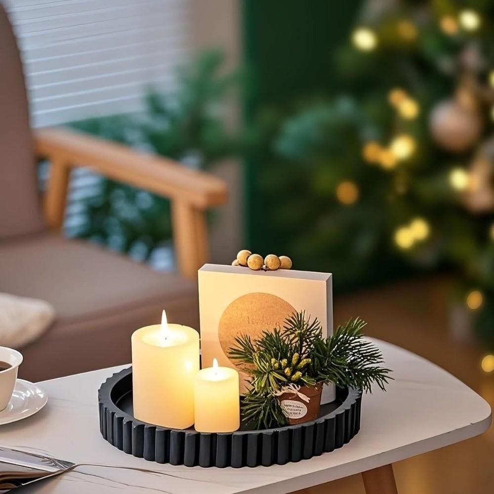 Wavy Edge Modern Decorative Tray Round Shape Multifunctional Tray New Storage Tray Coffee Table