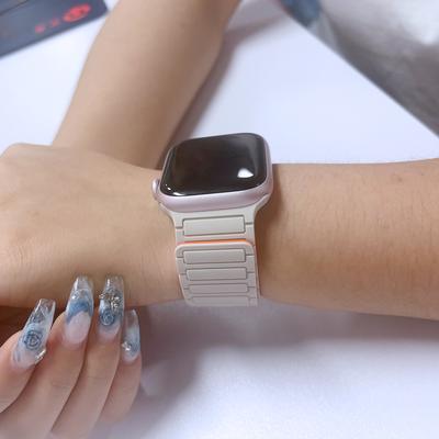 Магнитный ремешок-петля для Apple Watch 45мм 44мм 40мм 41мм 46мм Силиконовый браслет для iWatch Серии 10 9 8 7 6 5 se Ultra 2 ремешок 49мм
