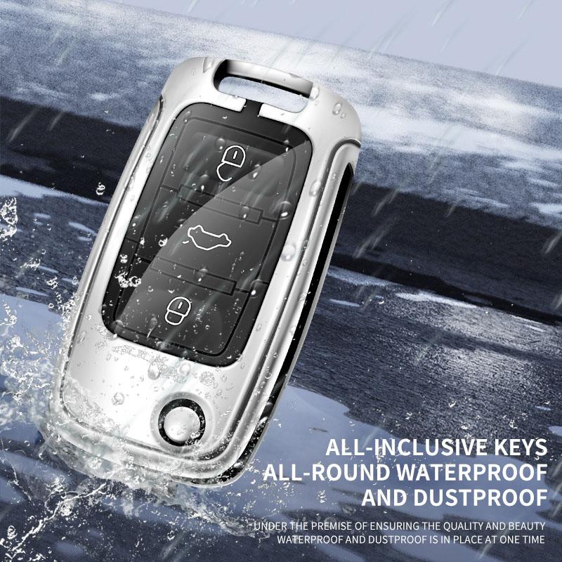 AAAJC1 Zinc Alloy Car Remote Control Key Case Cover Holder Shell Fob for Skoda FABIA Protection Key Chain Buckle Keyless Accessories