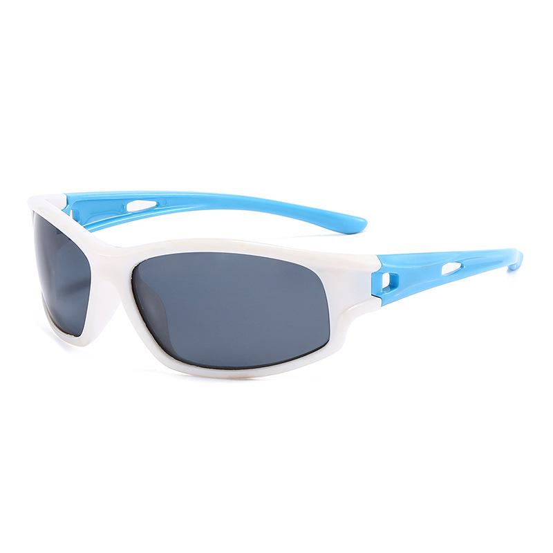 Youth Outdoor Sports Sunglasses Children's Soft Silicone Polarized Silver Cycling