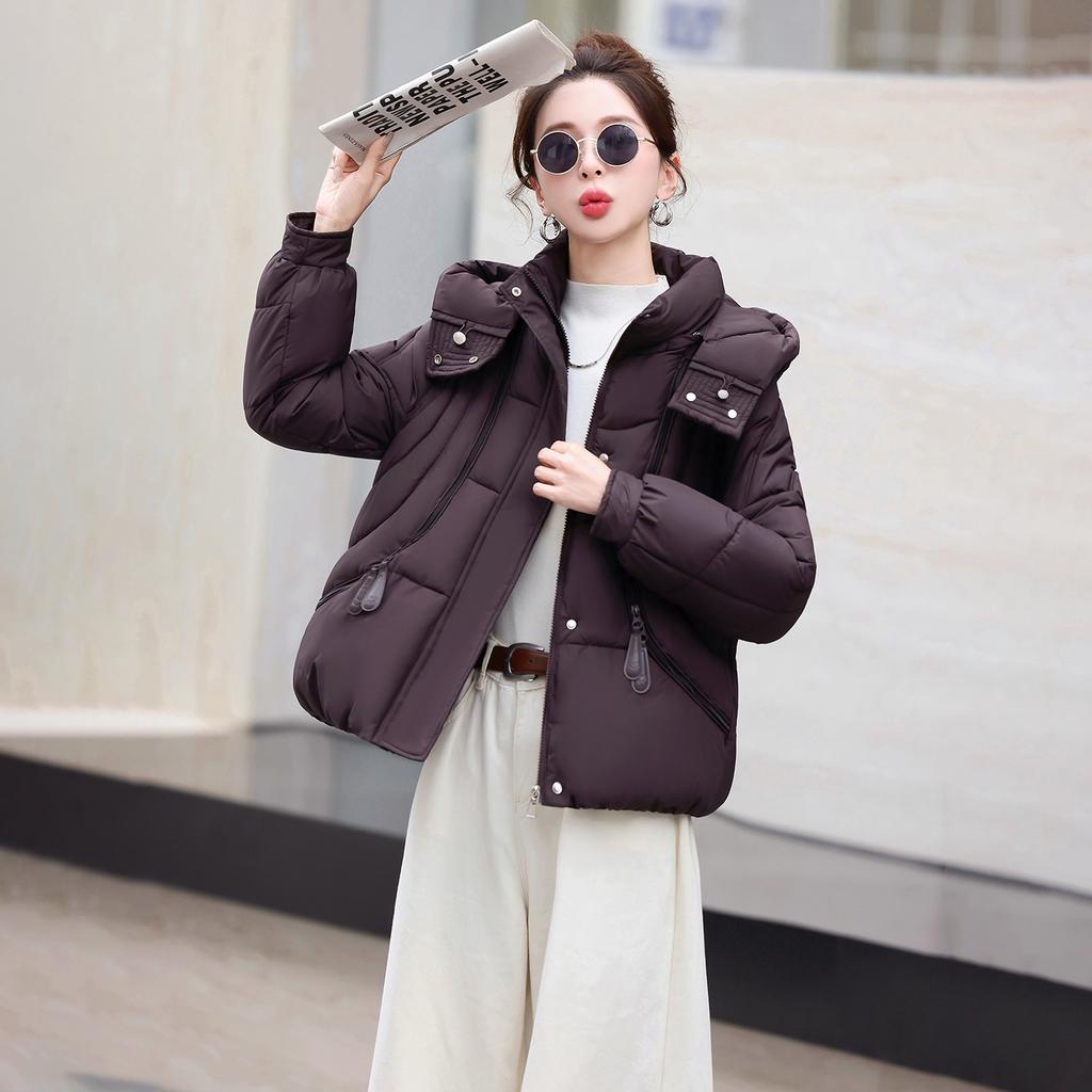 New winter hooded versatile down cotton-padded clothes women's loose small thickened warm women's cotton-padded jacket