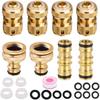 Набор из 8 латунных коннекторов для садового шланга - 2 двойных переходника "папа", 4 быстросъемных фитинга для шланга 1/2", 2 коннектора для крана