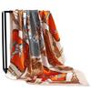 Luxury Brand Summer Kerchief Fashion Foulard Satin Headcloth 1 Piece of 35.4 Inches Square Shawls, Women Print 90X90CM Bandanna,