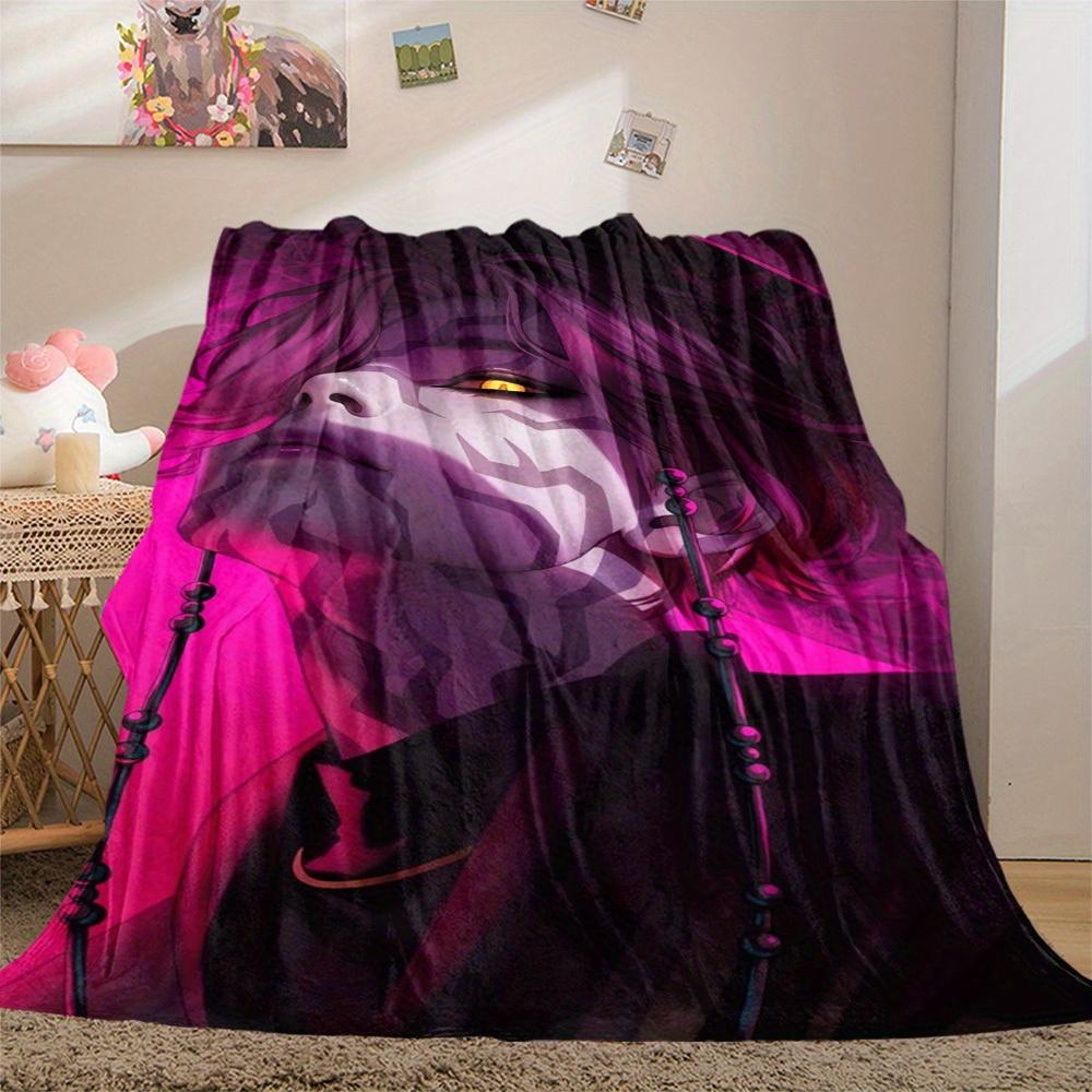1Pc K-Pop Demon Hunters Print Flannel Blanket, High Quality Digital Printing, Comfortable for All Seasons, Home DecorGifts821037