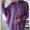 Womens Oversized Batwing Sleeve Turtleneck Knit Sweater Fall Winter 2026 Cable Loose Fit