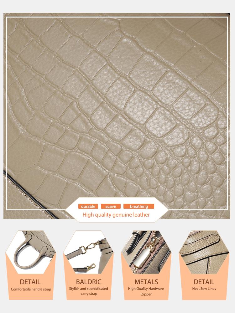 Zency Женская Роскошная Кожаная Сумка-Тоут Большой Вместимости, Сумка на Плечо, Сумка-Шопер