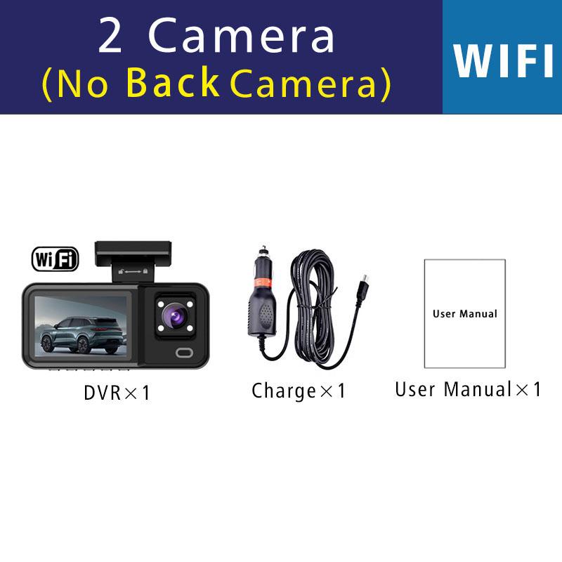 Wifi 3 Channel Camera Mini Car Dvr Dash Cam HD1080P Dash Camera Dual Len Dashcam Video Recorder Black Box 24H Parking Monitoring