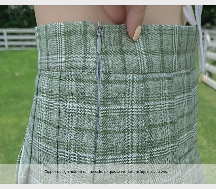 Korean Style High Waist Pleated A-Line Skirt for Female Students - Versatile for Autumn, Winter, Spring, and Summer
