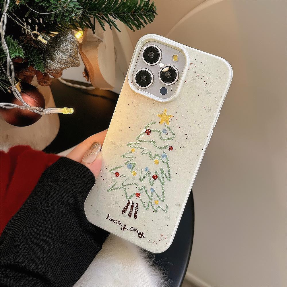 Christmas Tree for IPhone 16 Case 15 Fun Graffiti 13 Pro Bright Max for 11xr Soft Cover 17