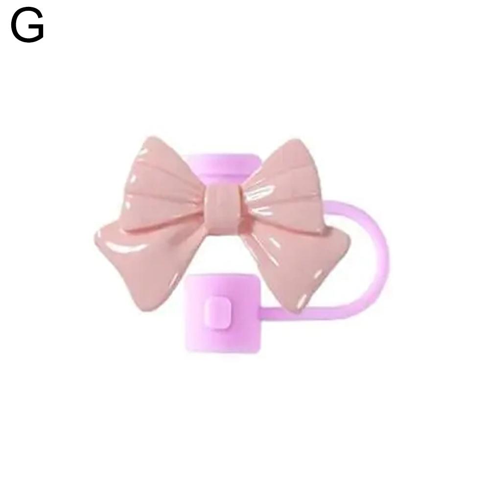 Bow Straw Cap Covers Toppers Silicone Straw Covers Cap Accessories For Stanley Cups 30&40 Oz Tumbler Dust Proof Plugs Protector