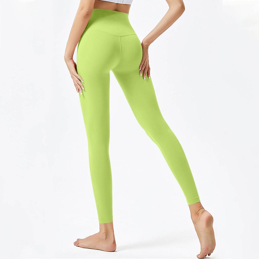 Женские модные однотонные штаны для йоги с высокой талией, узкие спортивные штаны для фитнеса