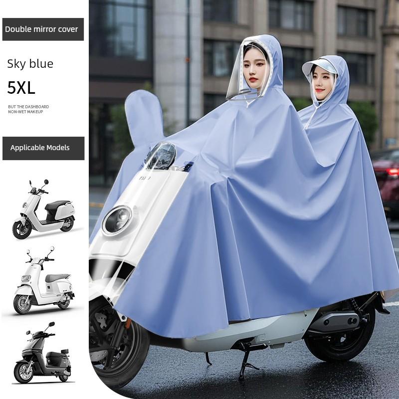 New Style Electric Scooter Raincoat for Women, Double-Sized Full-Body Long Version, Storm-Proof Motorcycle Raincoat, High-Grade Electric Scooter