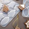 1pc New DIY Crystal Epoxy Mold Christmas Tree Snowflake Elk Pendant Keychain Listing Jewelry Silicone Mold Set  Silicone Molds