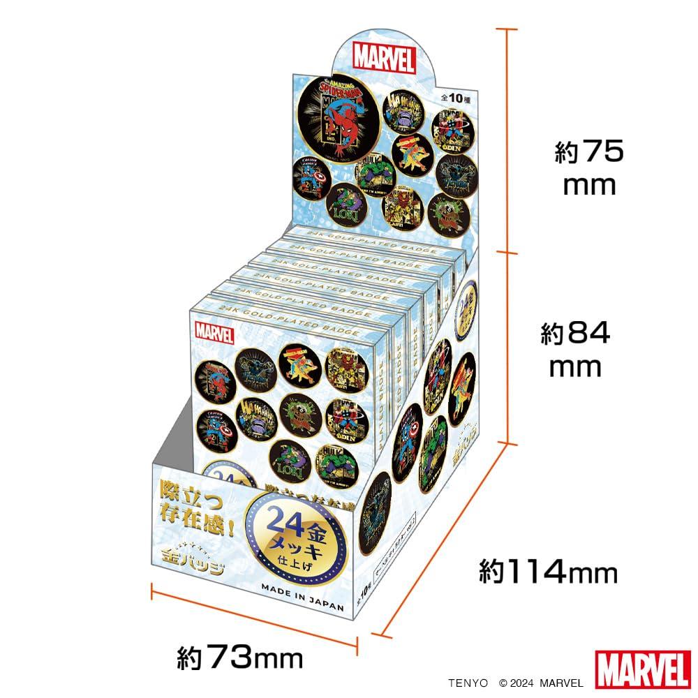 Tenyo Подавляющий Золотой Значок Персонаж Marvel в Коробке Значок с Покрытием из 24-каратного Золота Диаметр ТОМ.2 [Продано 10] Прибл.. 5.6cm