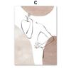 Wall Art Canvas Painting Modern Line Face Body Girl Color Block Nordic Posters And Prints Wall Pictures For Living Room Decor