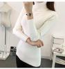 Winter Knitted Jumper Tops Turtleneck Pullovers Casual Sweaters Women Shirt Tight Red Wine Sweater