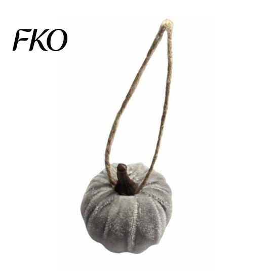 Velvet Pumpkin Hanging Decoration Decor, Fall Harvest Ornaments with Caramel And Orange Decor Jute Rope, Thanksgiving Halloween Tree Garland for Home