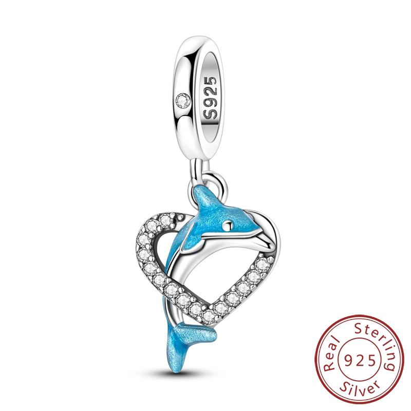 Новые медные шармы-бусины светящийся китовая акула сердце дельфин звездное небо рыба шарм подходит для оригинального браслета ювелирный подарок