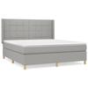 3132001 vidaXL Divan Bed with Mattress Light Grey 160x200cm Fabric