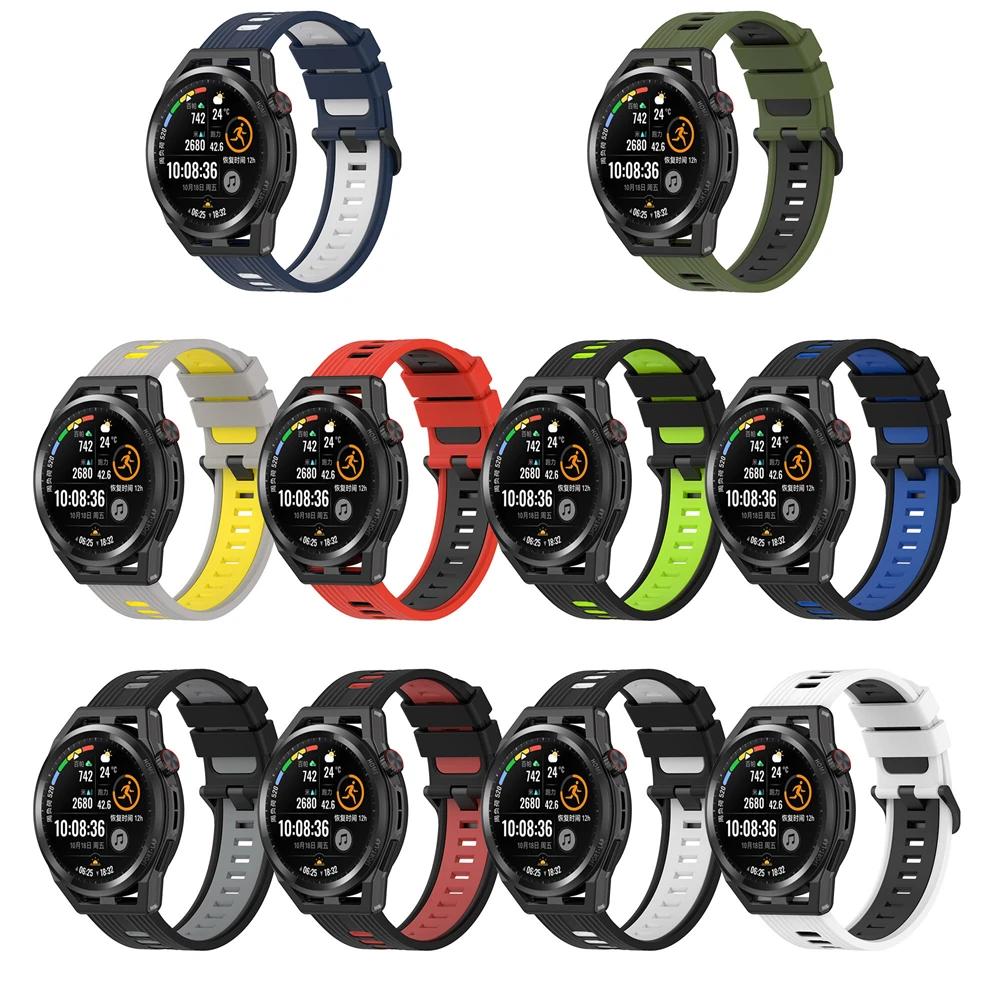 22 мм спортивный силиконовый ремешок для HUAWEI WATCH GT Runner/GT3 46 мм/GT 2e GT2 Pro смарт-часы браслет на запястье аксессуар