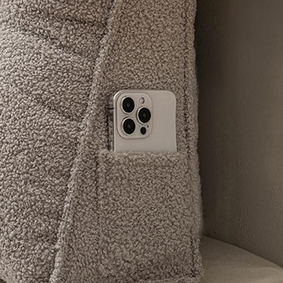 Подушка-клин для изголовья Эргономичная спинка для изголовья с боковым карманом Треугольная подушка со съемным чехлом для кровати, для чтения, сидения, работы