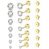 Moissanite Lab Created Diamond Earrings 0.6ctw-3.0ctw Solitaire Studs, D Color VVS1, Hypoallergenic 925 Sterling Silver, 14K White Gold Plated,