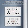 Белая Универсальная Настенная Розетка Питания Многофункциональная 5-контактная Розетка Электрический Выключатель с Двойным USB Type-C Зарядкой 2.1A 10W
