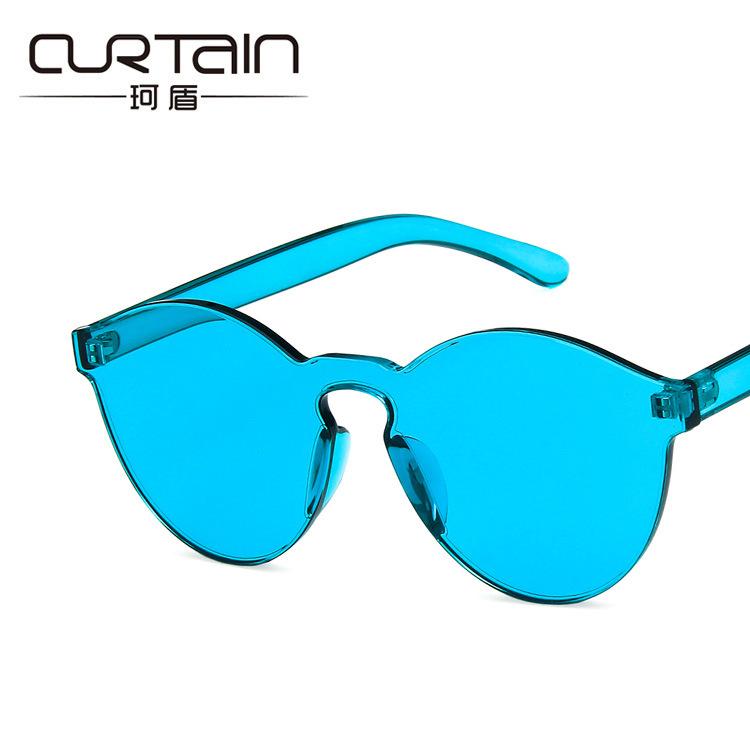 New candy color transparent frameless sunglasses European and American trend sunglasses women's fashion personalized sunglasses