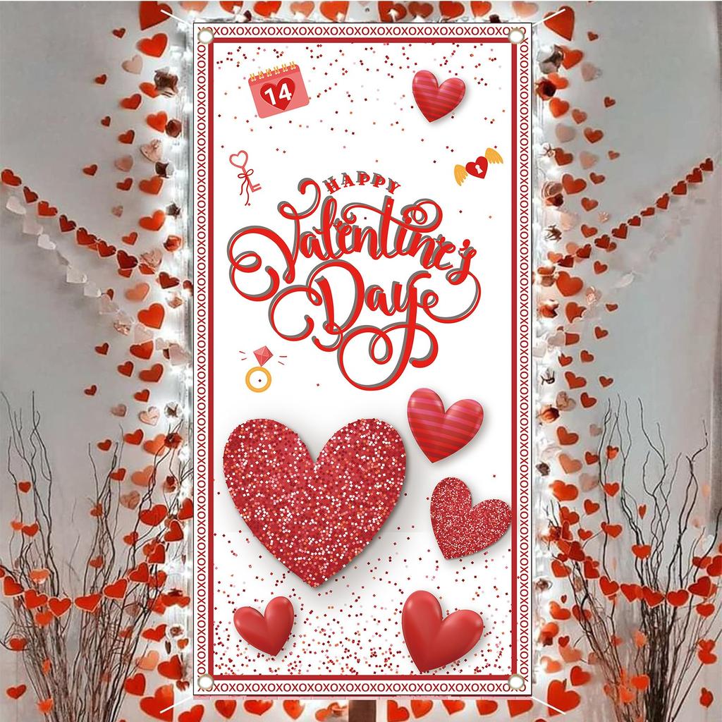 Тема Святого Валентина С Днем Святого Валентина Реквизит для фотографий Полиэстер Ткань Баннер