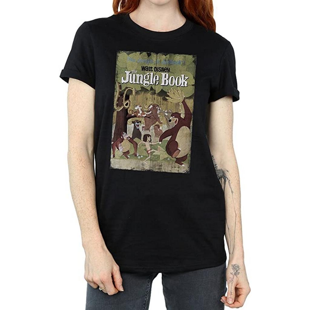 Jungle Book Womens/Ladies Retro Poster Cotton Boyfriend T-Shirt