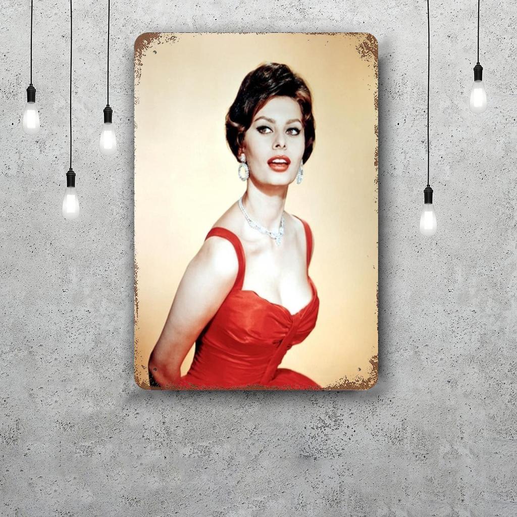 sophia loren Vintage Metal Tin Signs Posters Decor Retro Metal Plaque Wall Art Decor for Garage Bar